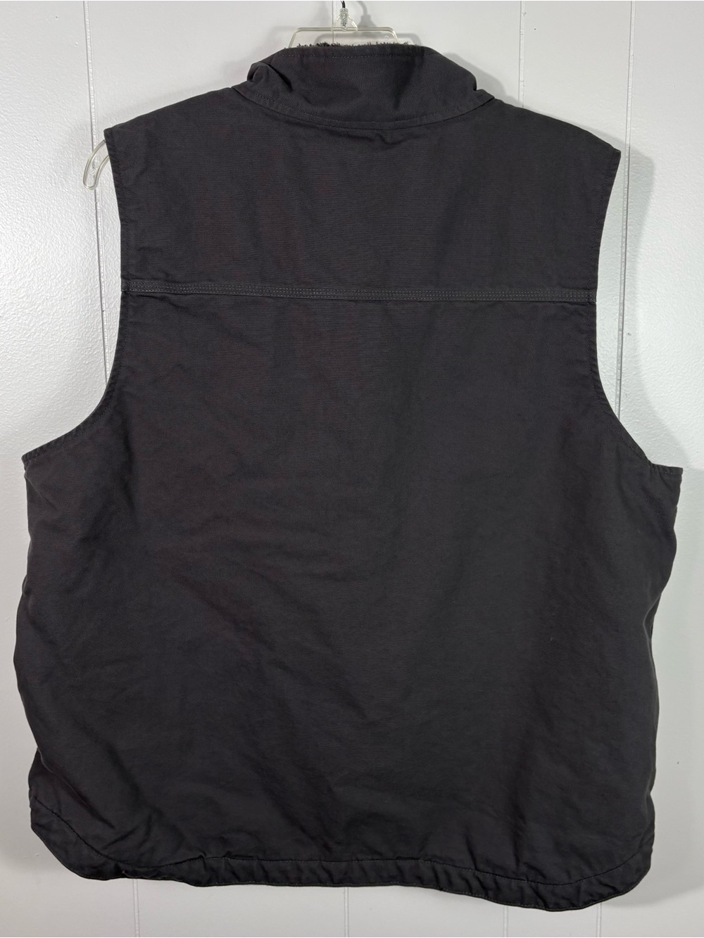 Carhartt Loose Fit Gray Canvas Full Zip Sherpa Lined Sleeveless Jacket Vest XL - Picture 4 of 4